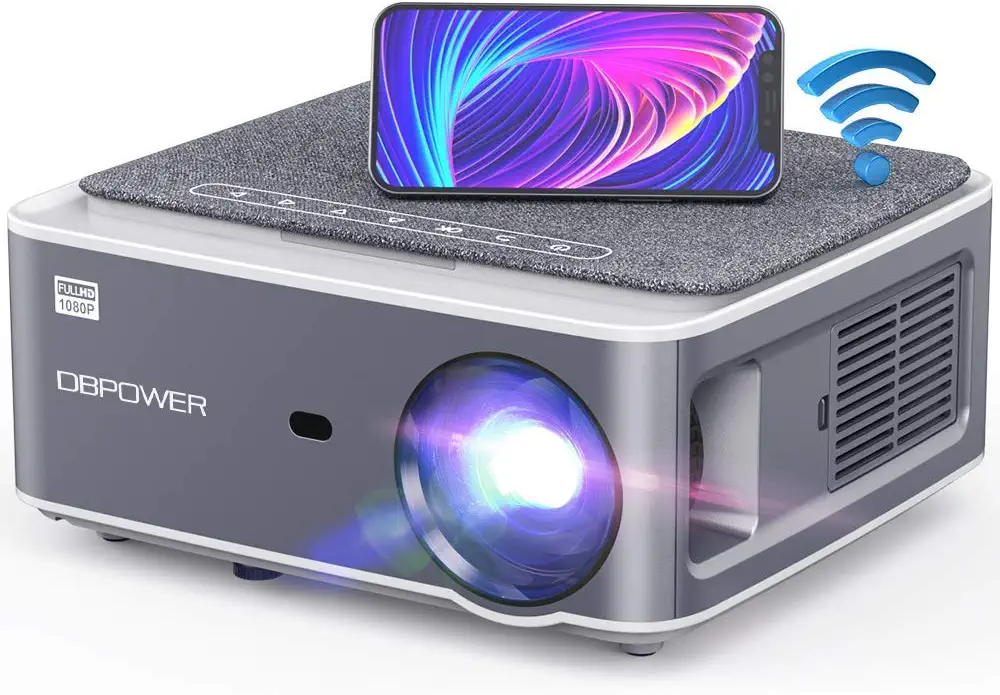 DBPOWER Native 1080P WiFi Projector, Upgrade 9500L Full HD Outdoor Movie Projector