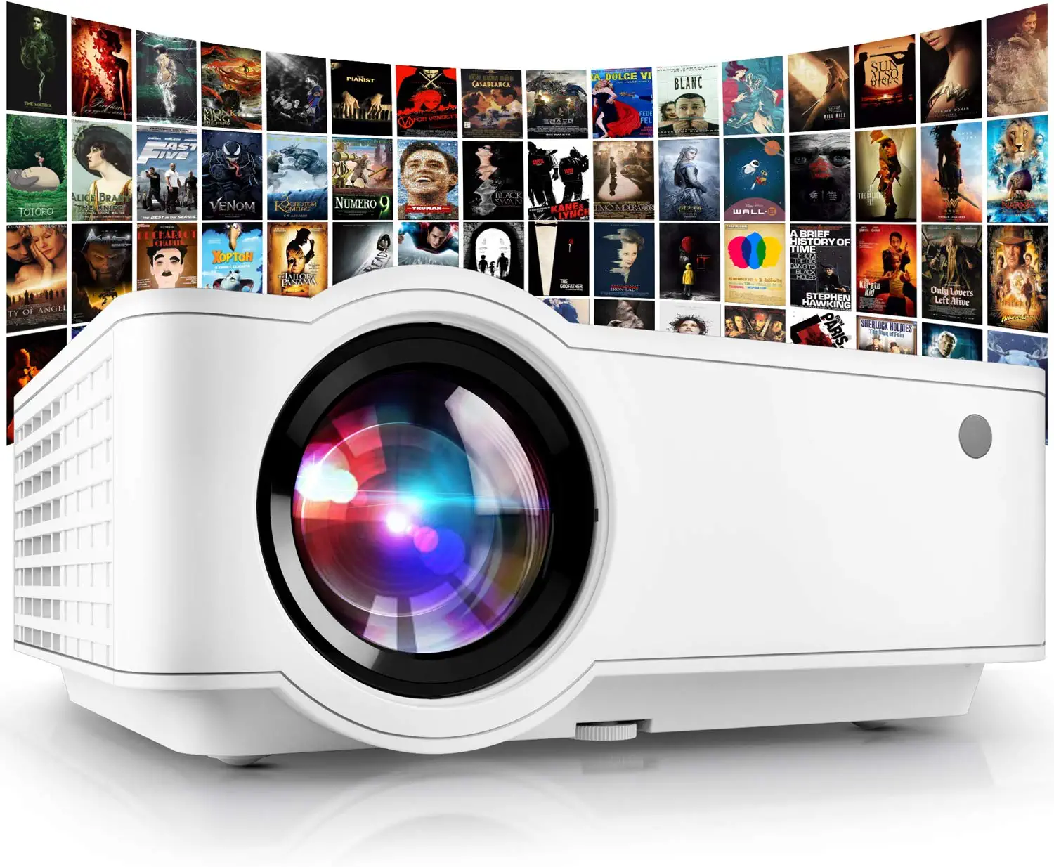Mini Projector 7500 Lux 210 Projector 1080P Supported Display with 52000 Hrs LED Movie Projector